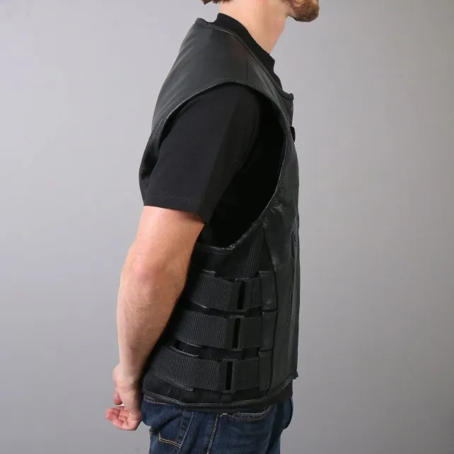 Concealed to Carry Leather Vest w/ Adjustable Side Straps, VSM1028-HL