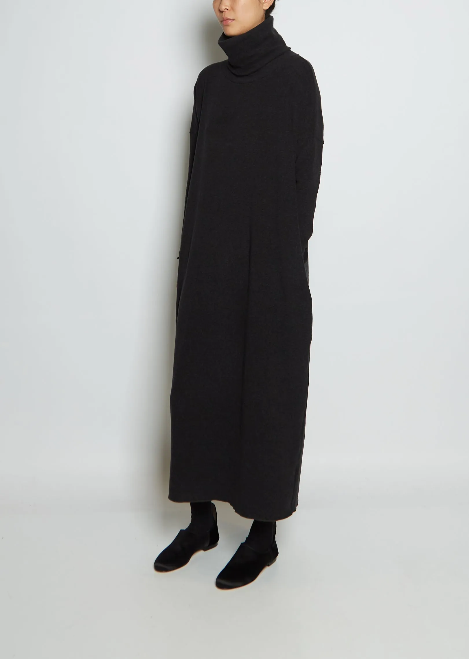 Cotton Blend Jersey Turtleneck Dress JP