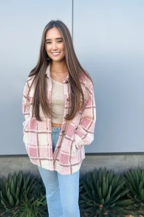 Coziness All Day Teddy Shacket Pink