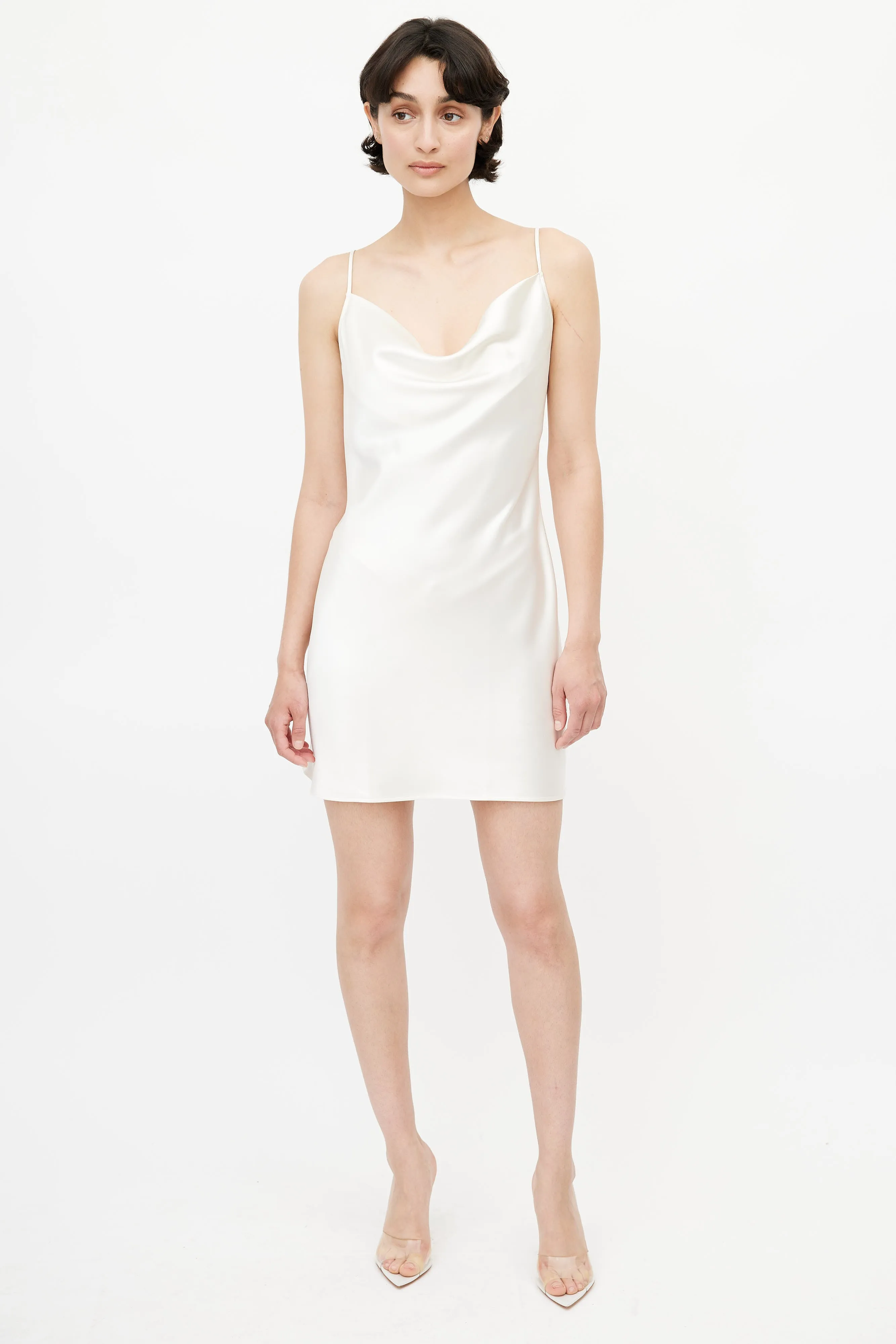 Cream Silk Slip Dress