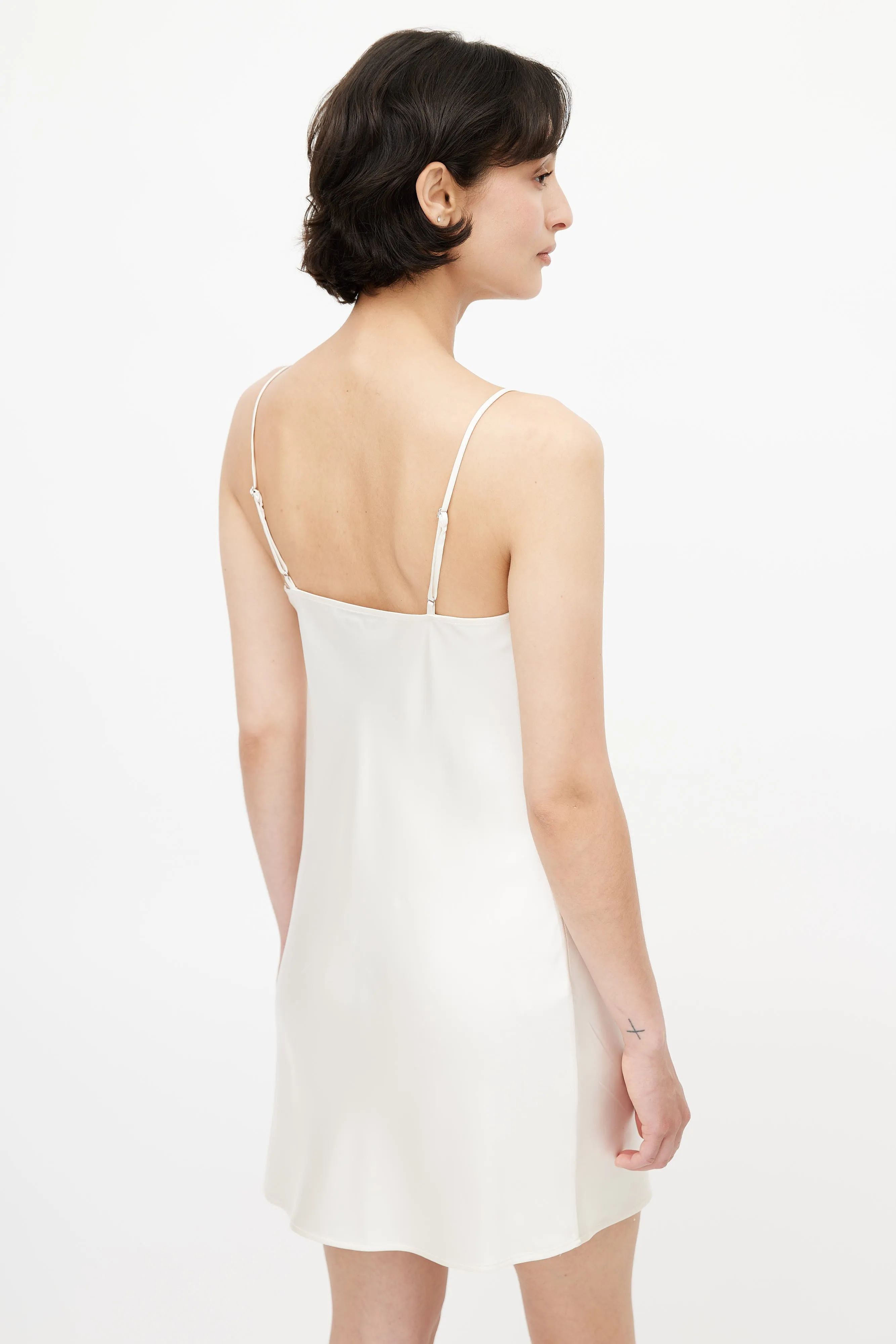 Cream Silk Slip Dress