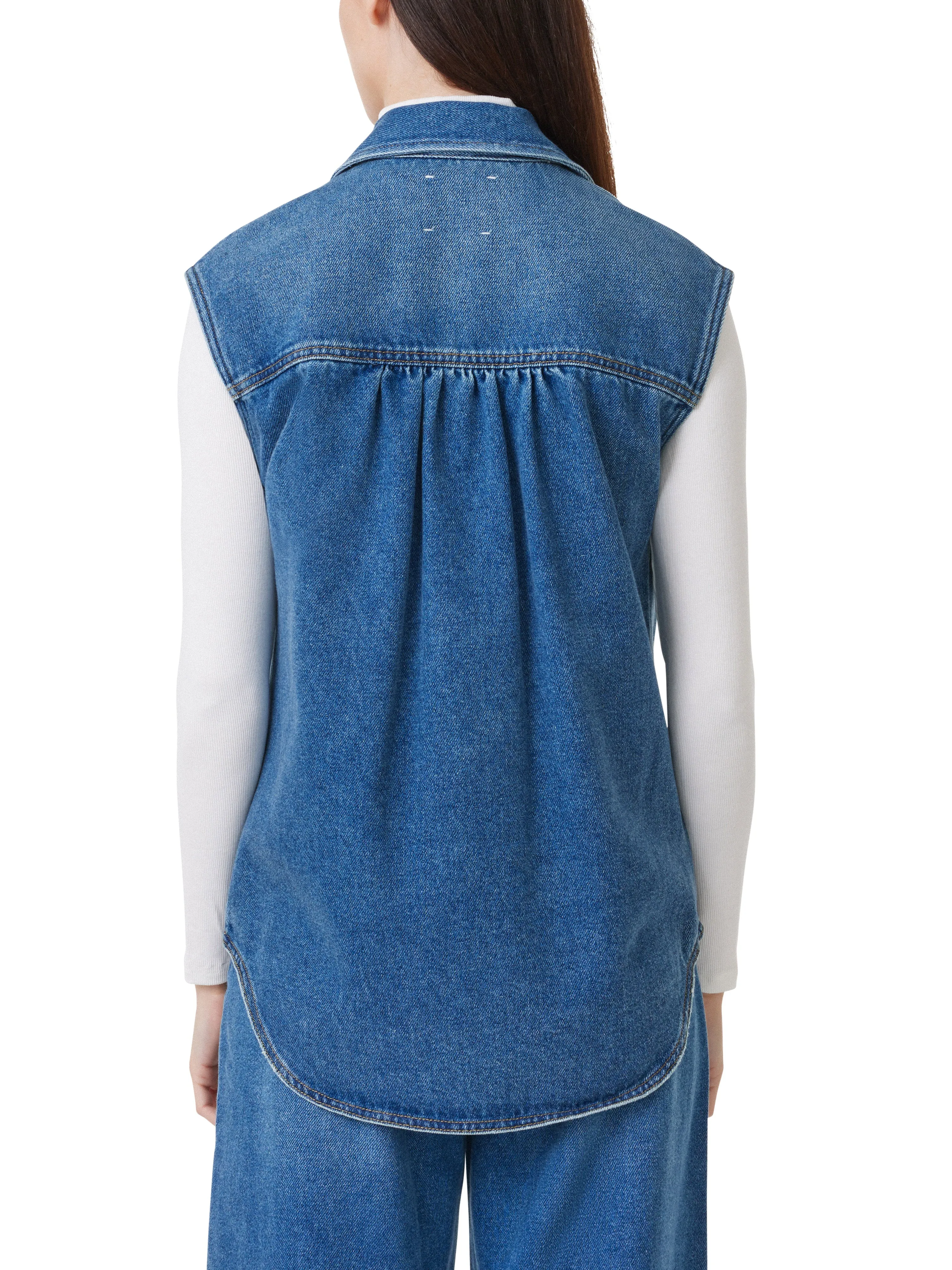 Curved Hem Shirt Vest