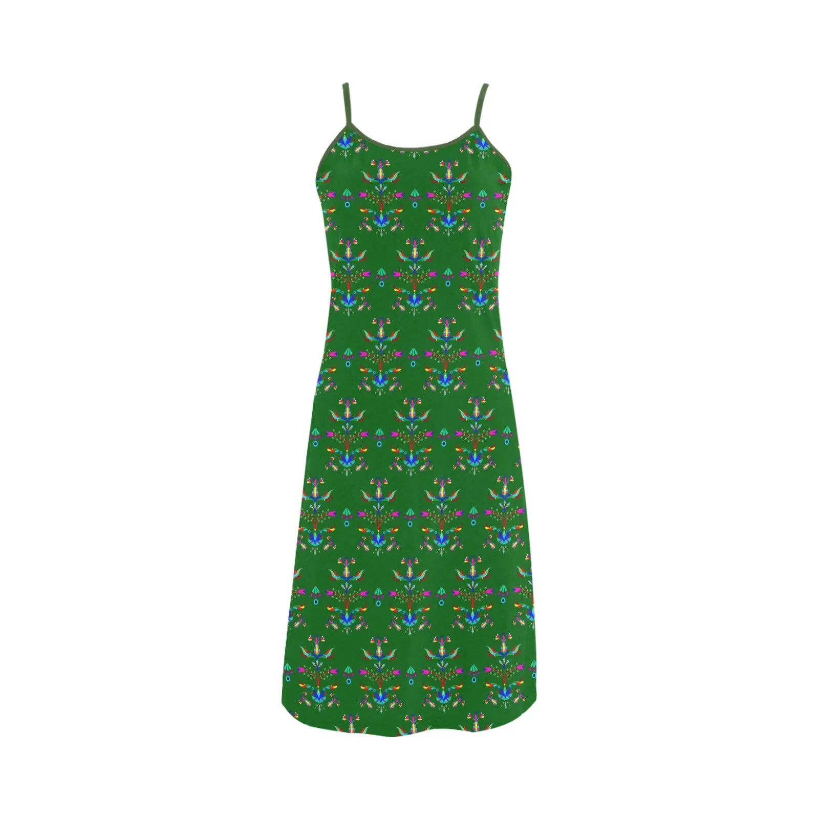 Dakota Damask Green Alcestis Slip Dress