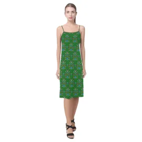 Dakota Damask Green Alcestis Slip Dress