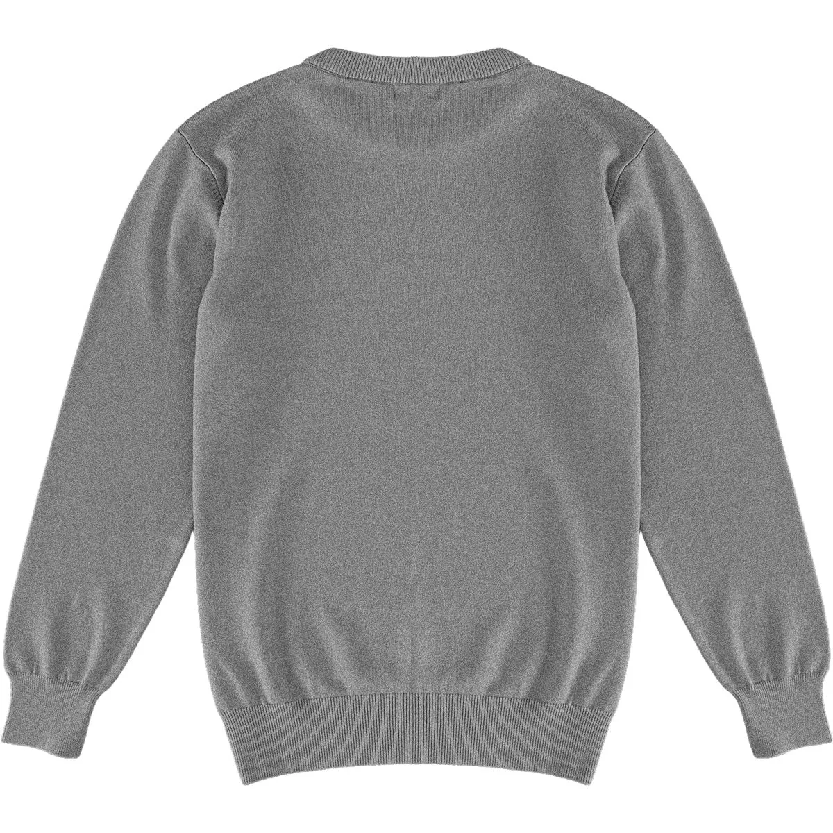 Dark Heather Grey Mens Knit Classic Crew Neck Sweater