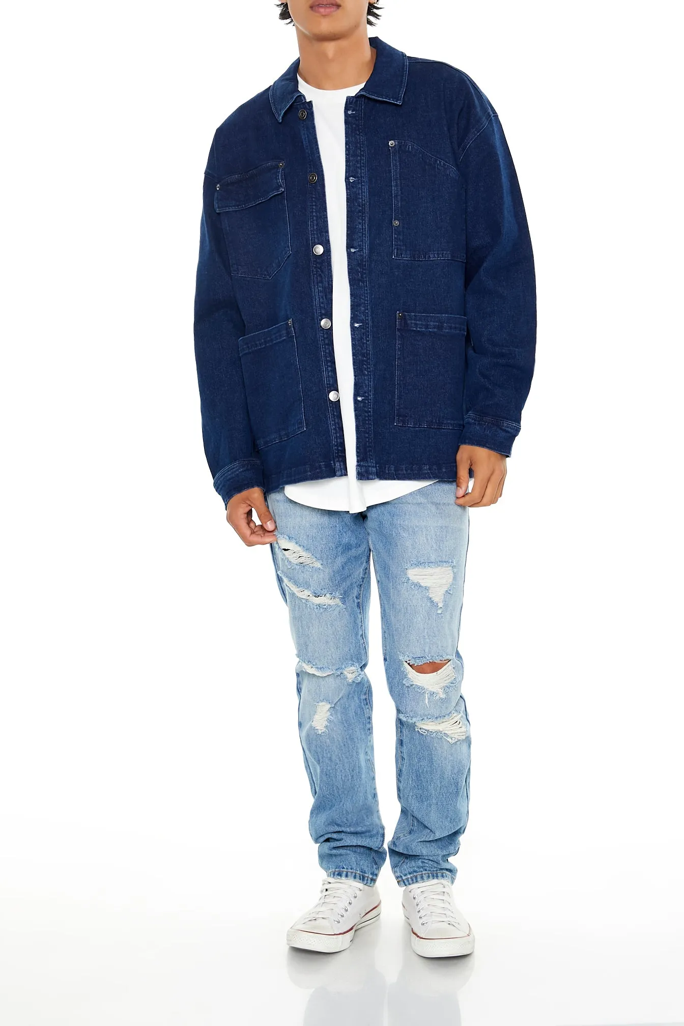 Denim Button Front Shacket