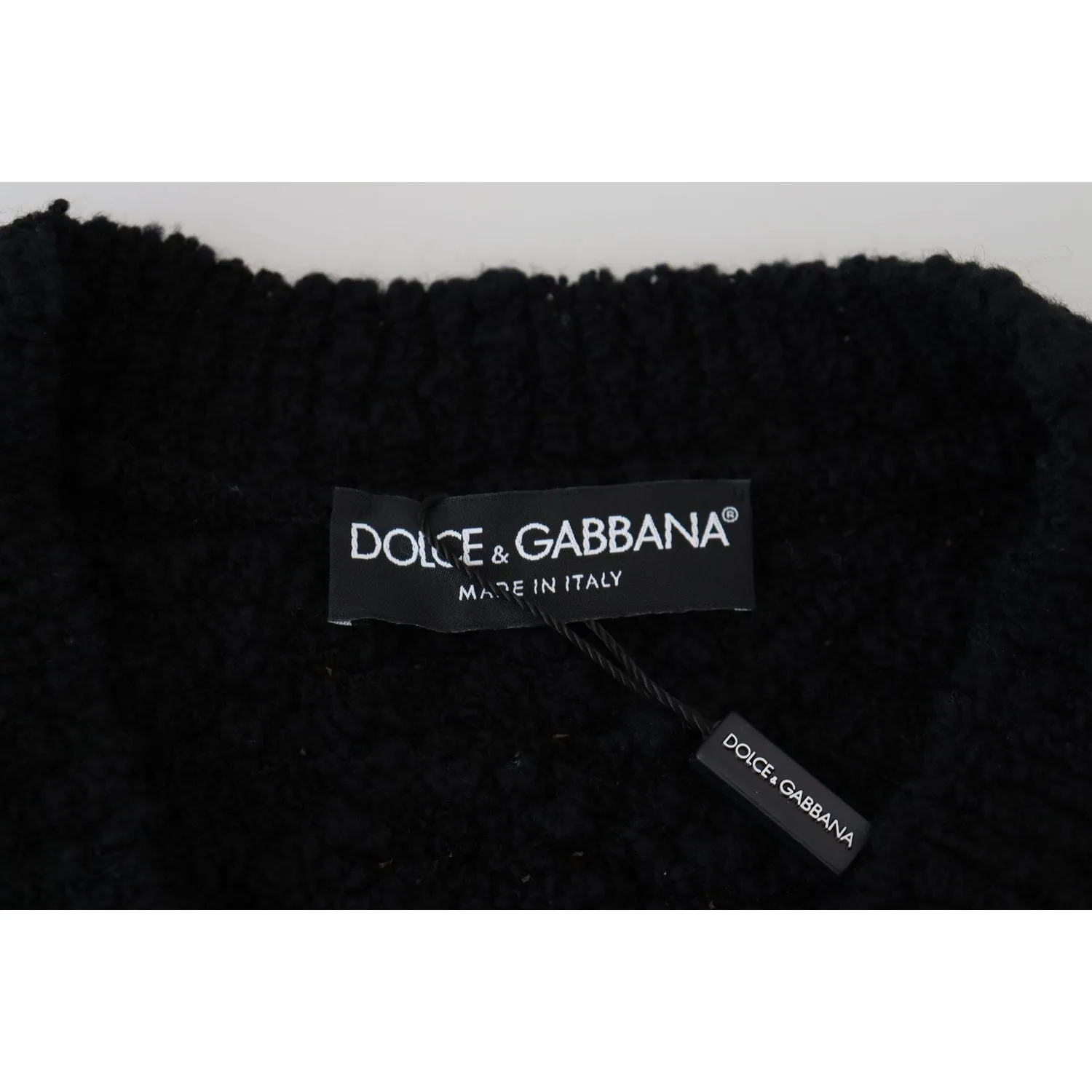 Dolce & Gabbana Elegant Black Wool-Blend V-Neck Sweater