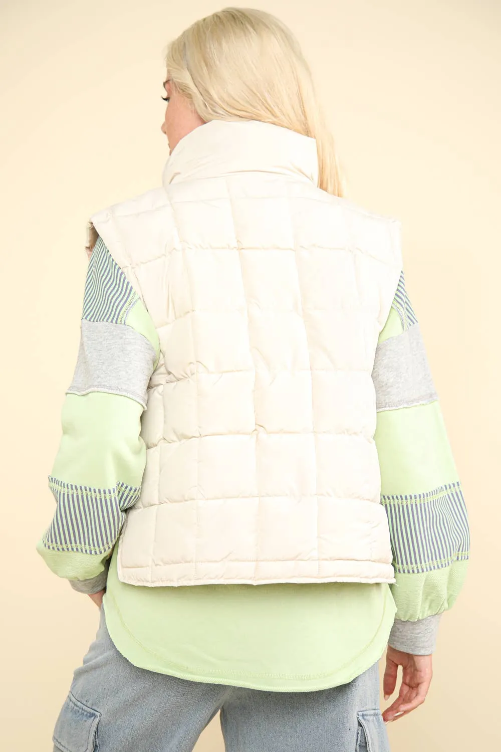 Ecru Puffer Padded Vest