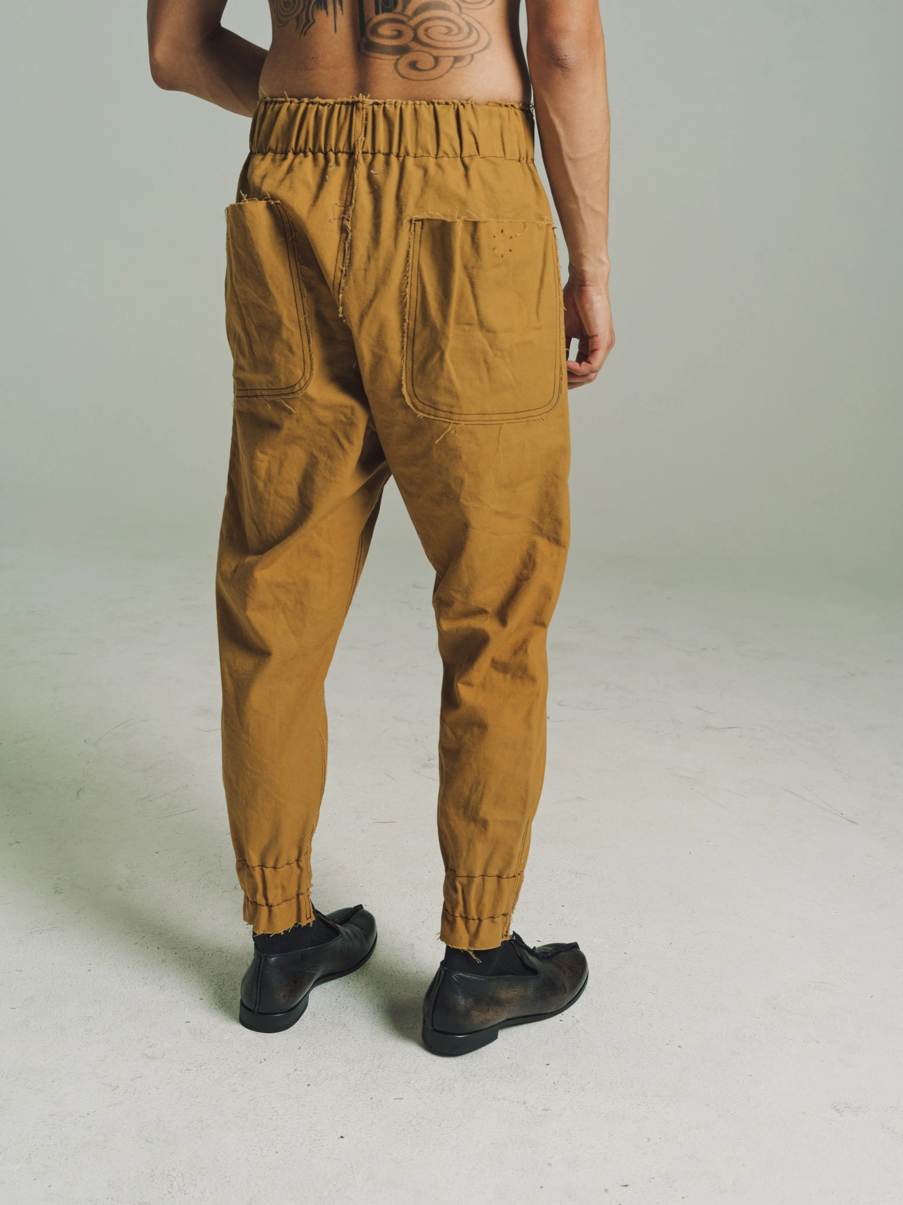 Elastic Hem Sweatpants in Brushed Canvas