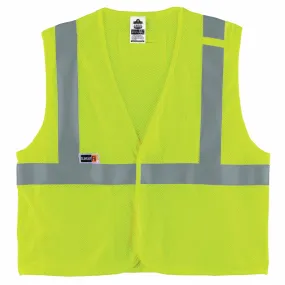 Ergodyne 21869 8263FRHL 4XL/5XL Lime Class 2 FR Safety Vest - H L - Economy