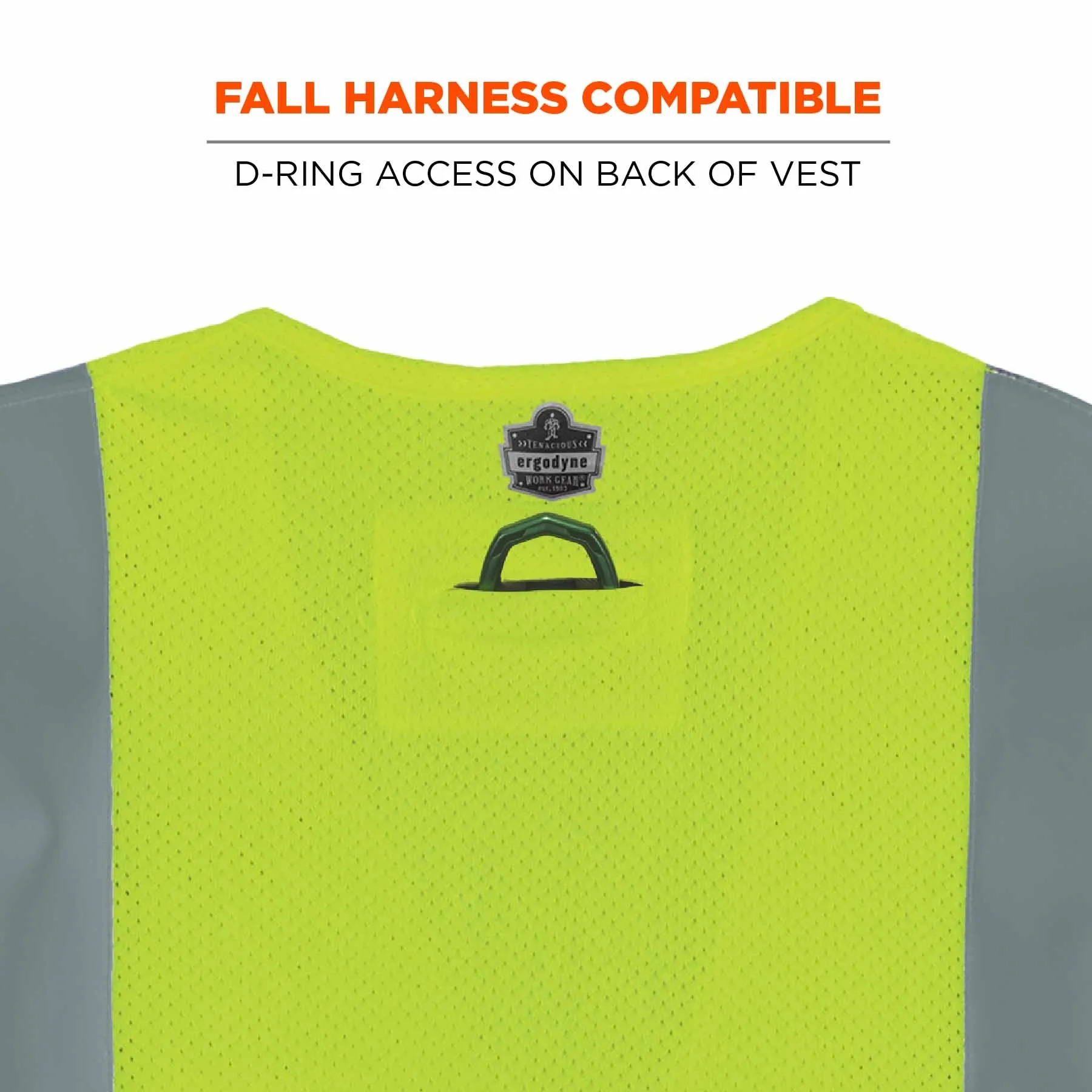 Ergodyne 21869 8263FRHL 4XL/5XL Lime Class 2 FR Safety Vest - H L - Economy