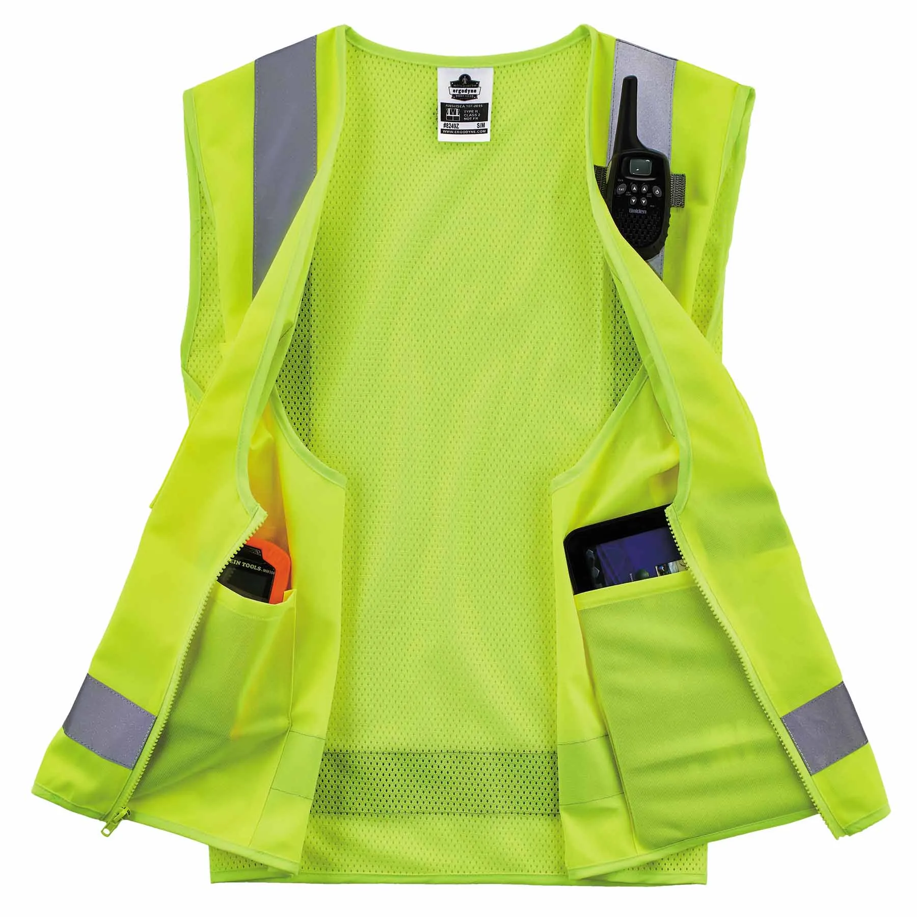 Ergodyne 24508 8249Z-S 4XL Lime Class 2 Economy Surveyors Vest - Single Size