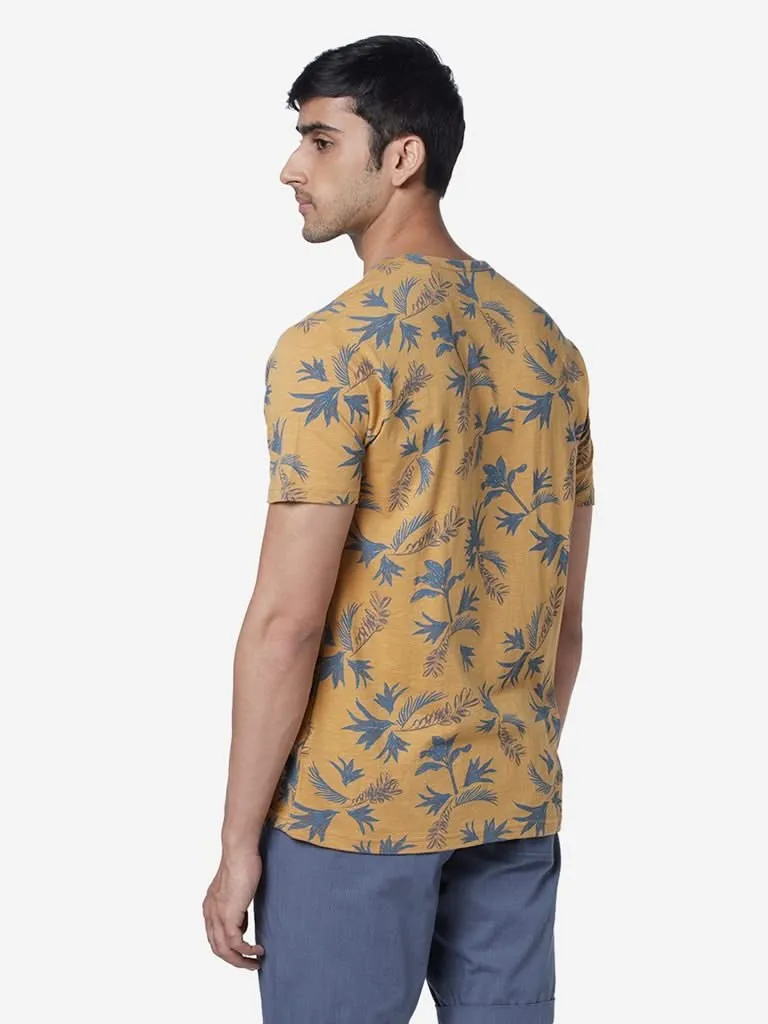 ETA Ochre Floral Slim Fit T-Shirt