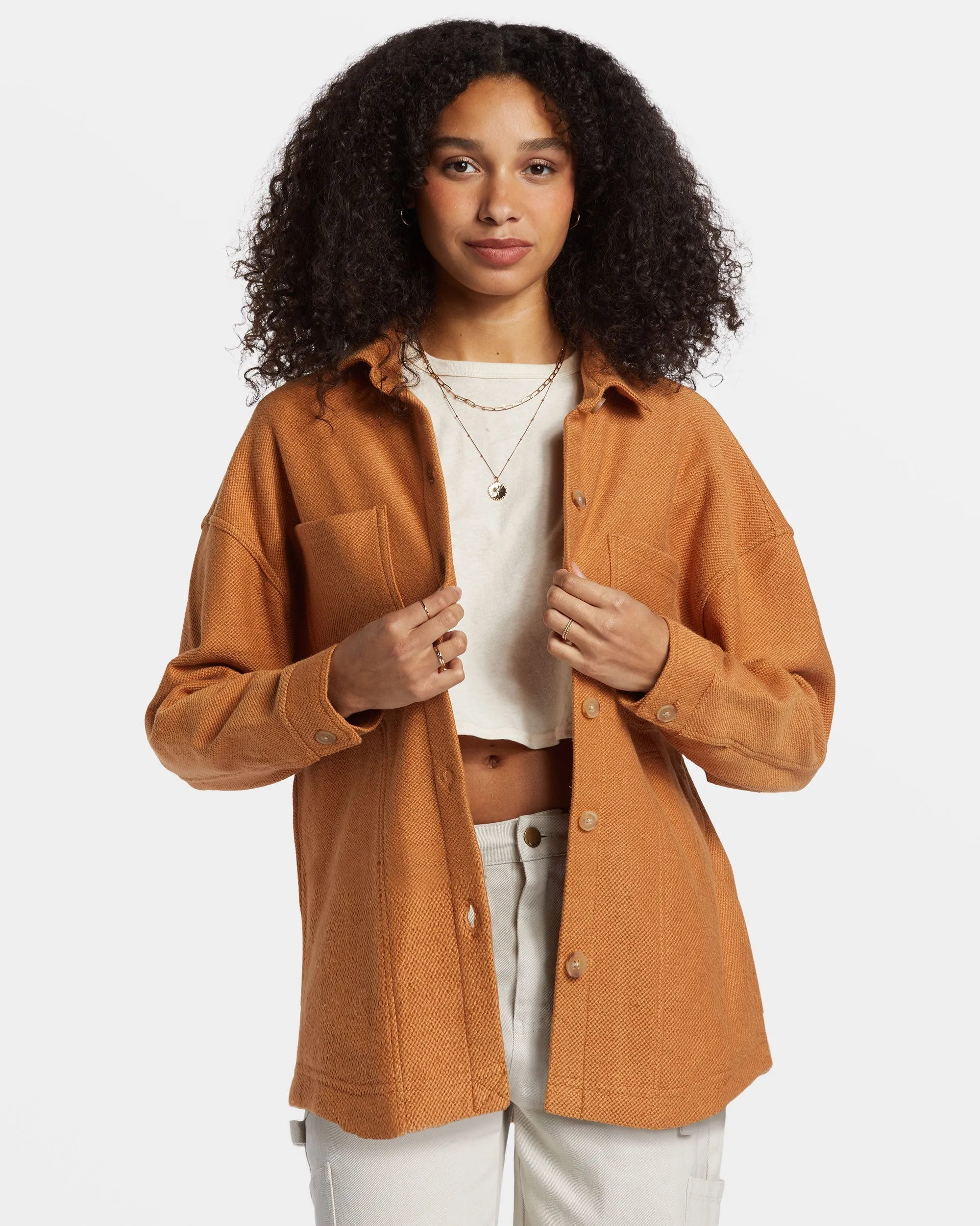 Everytime Oversized Shacket - Sandalwood