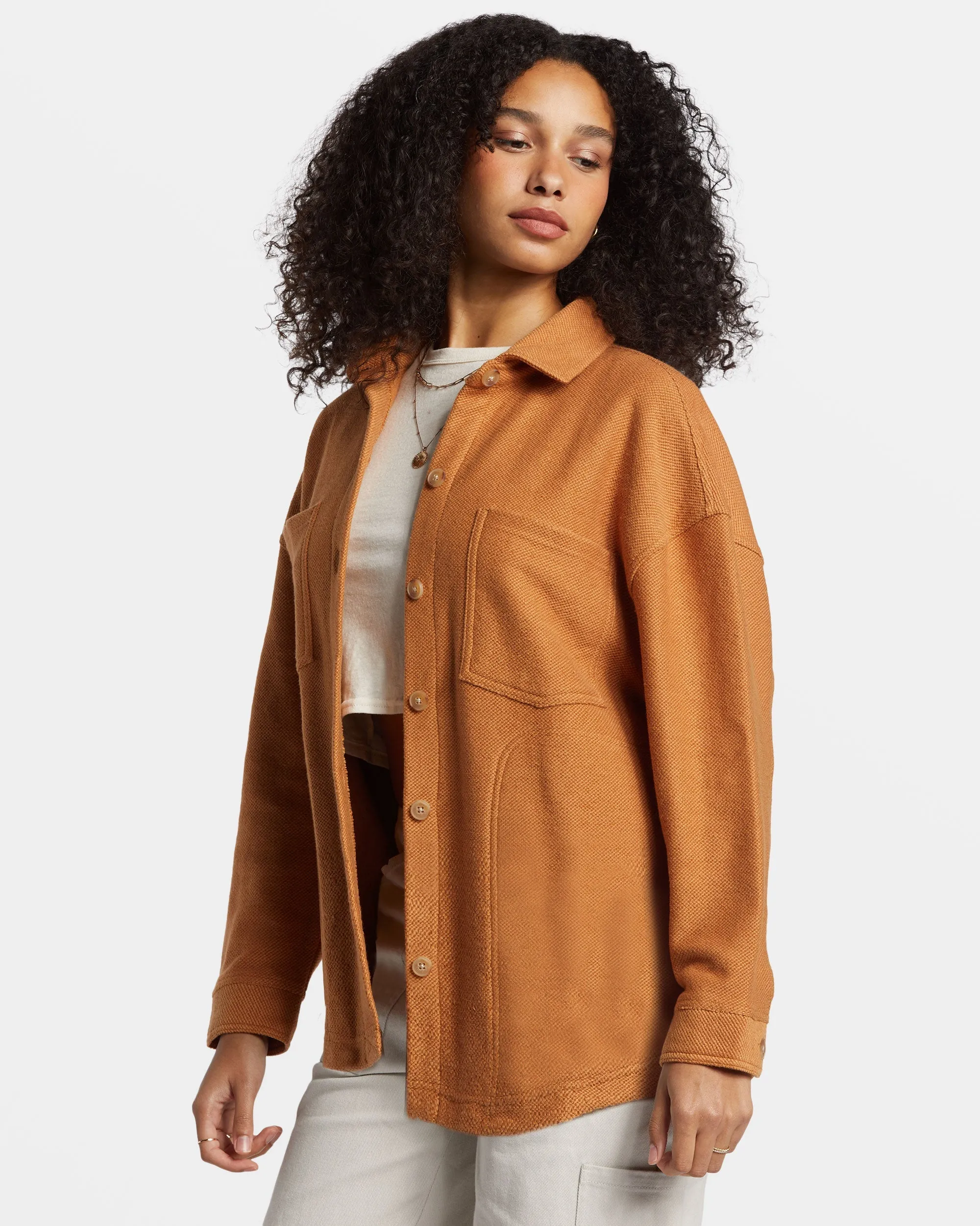 Everytime Oversized Shacket - Sandalwood