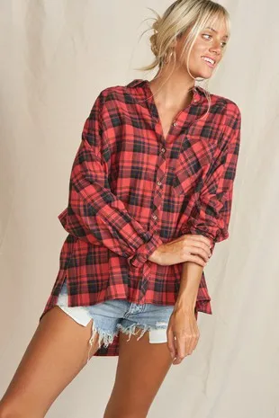 Faded Red & Black Flannel