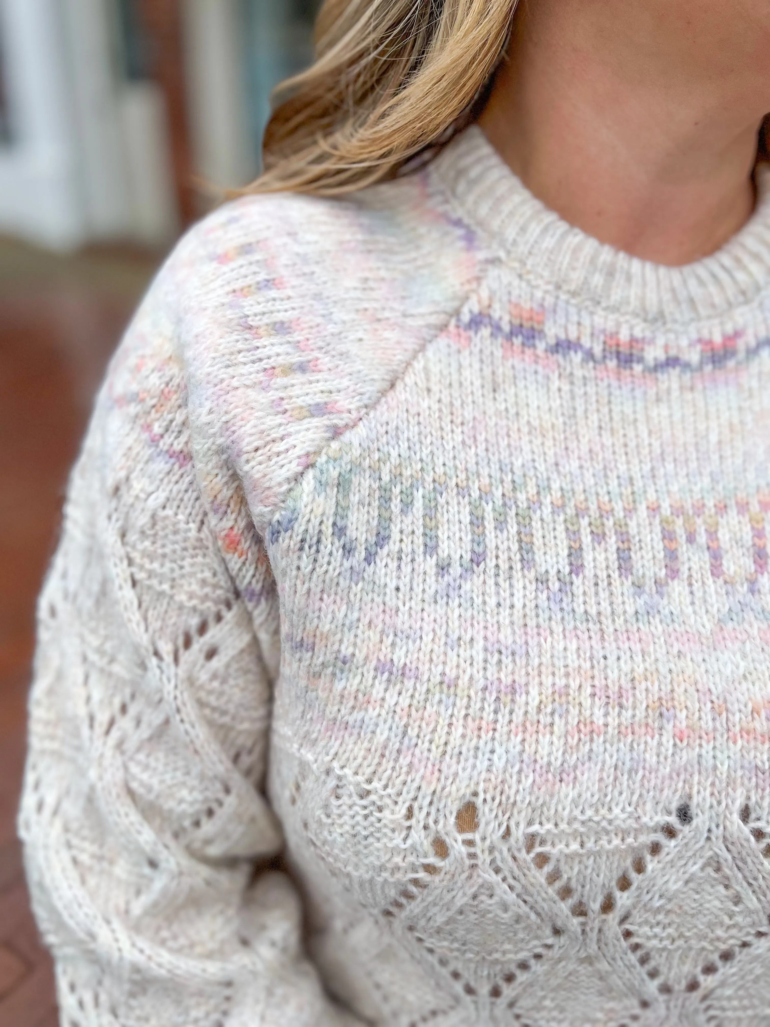 Fair Isle Pointelle Mix Sweater