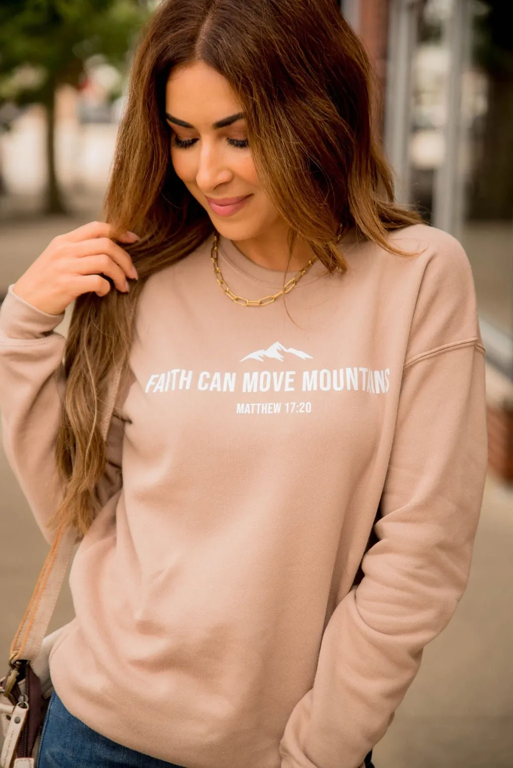 Faith Can Move Mountains Graphic Crewneck