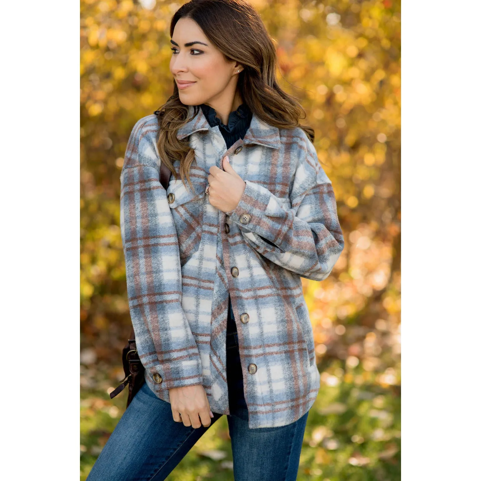 Fashionably Late Plaid Shacket