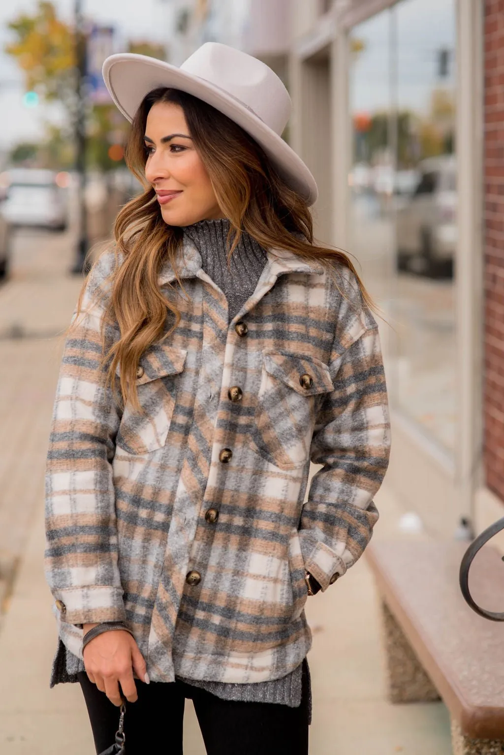 Fashionably Late Plaid Shacket