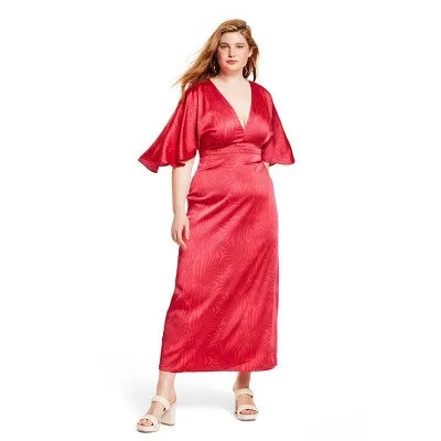 Fe Noel Women's Short Flutter Sleeve Maxi Dress