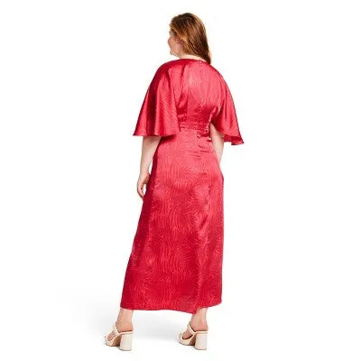 Fe Noel Women's Short Flutter Sleeve Maxi Dress