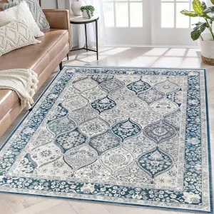 Fiang Multicolour Blue Nonslip Rug