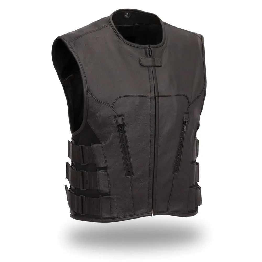 FIM645CSL Commando - Men's Motorcycle Swat Style Leather Vest