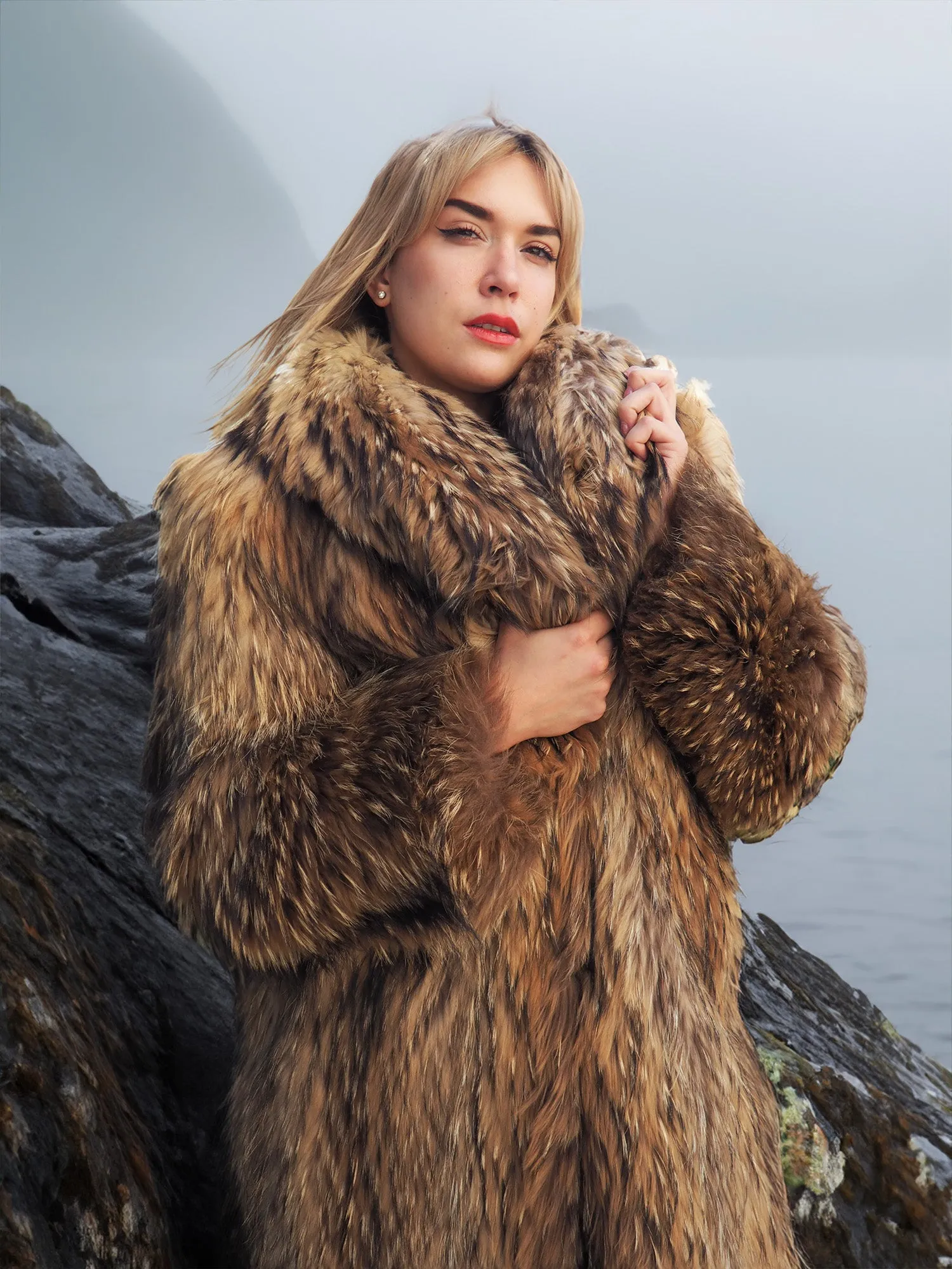 Finnish Raccoon Fur Coat S