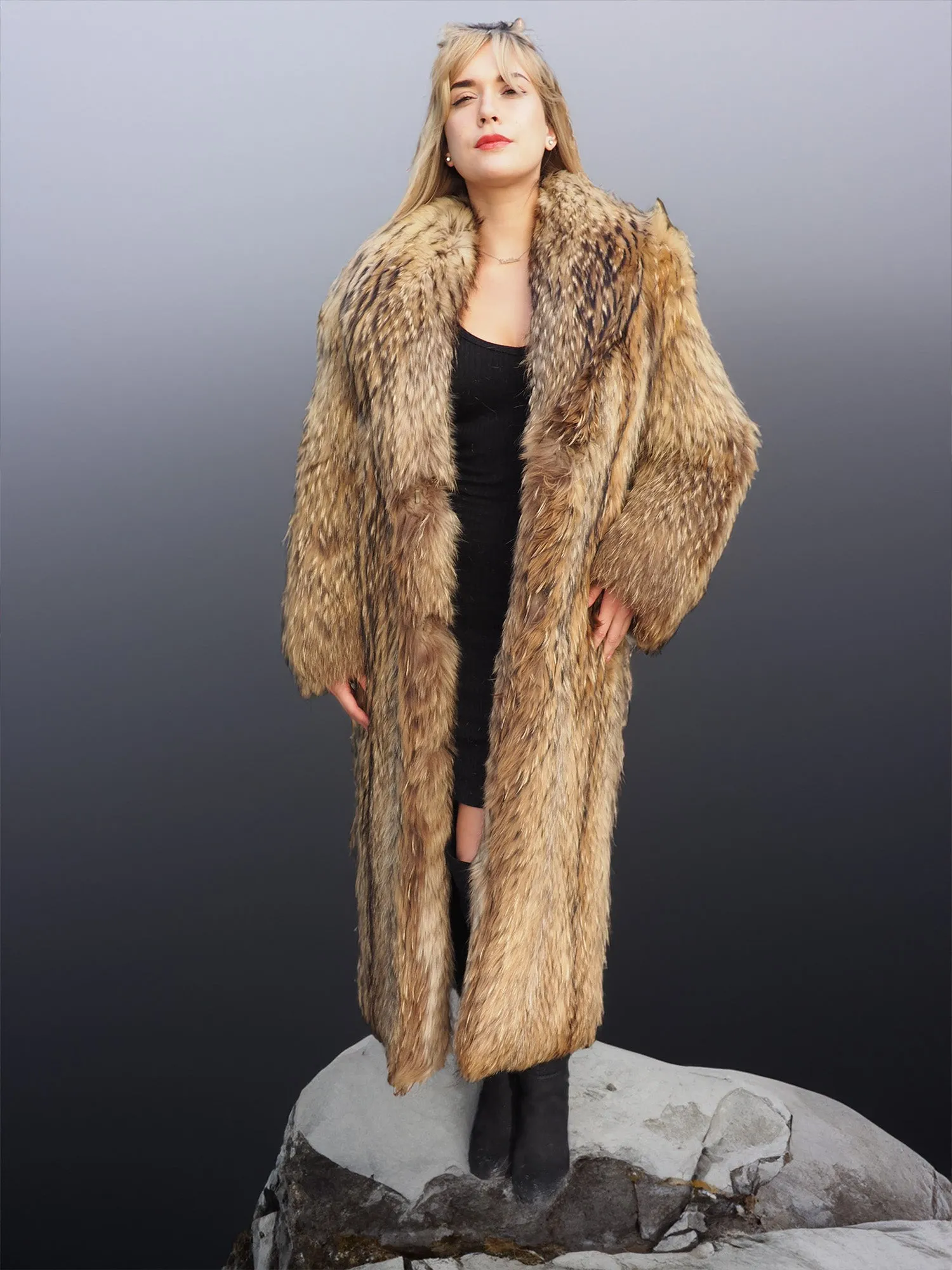 Finnish Raccoon Fur Coat S