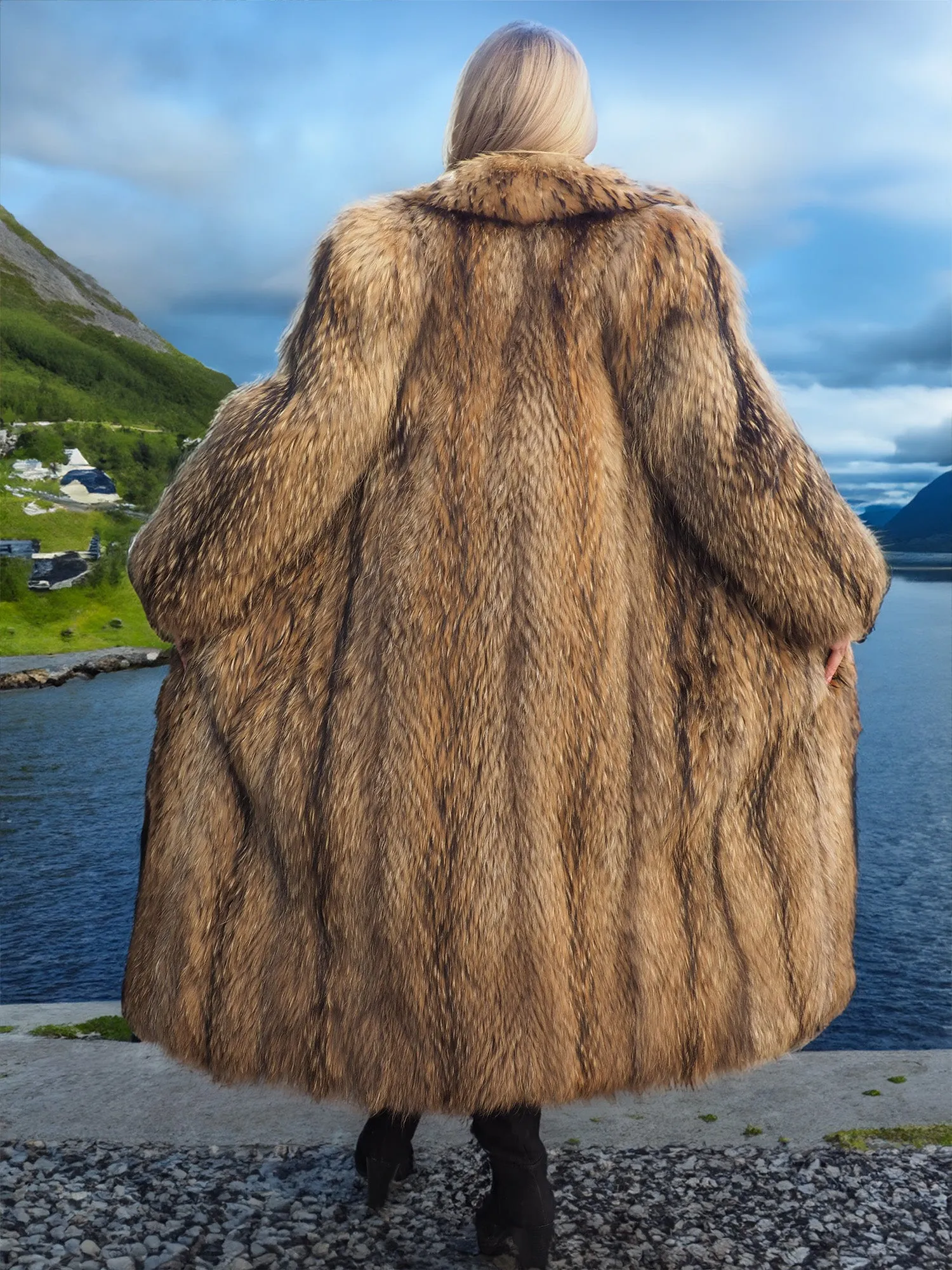 Finnish Raccoon Fur Coat S