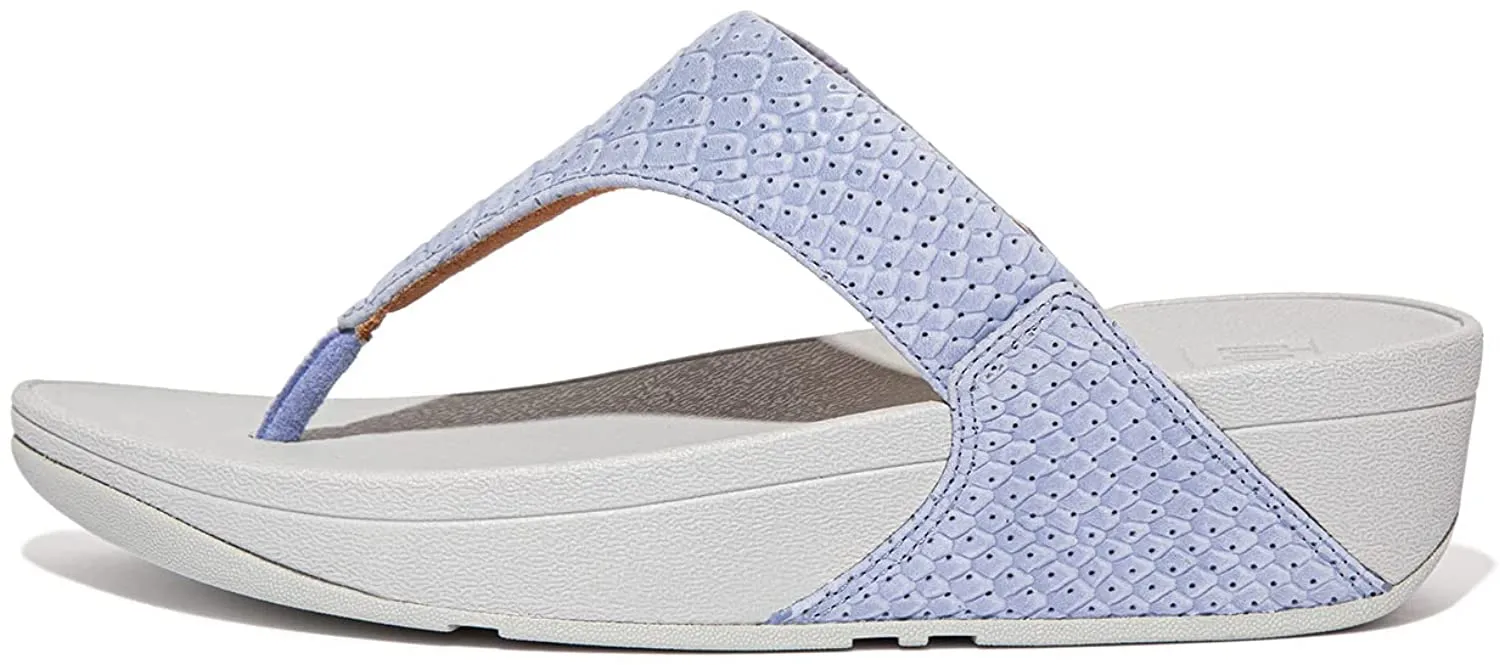 FitFlop Women's Lulu Perf Croc-Embossed Leather Toe-Post Sandal