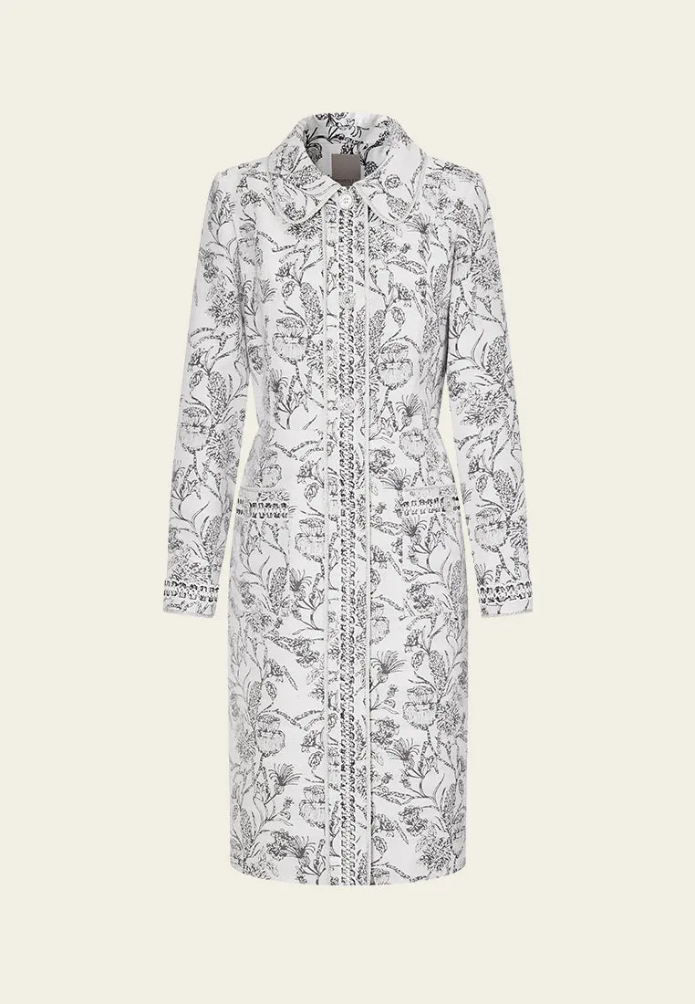 Floral Jacquard Coat