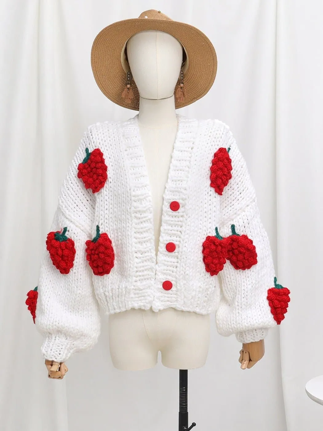 Floral Knitted Cozy Winter Sweater - Warm Loose Bohemian Style