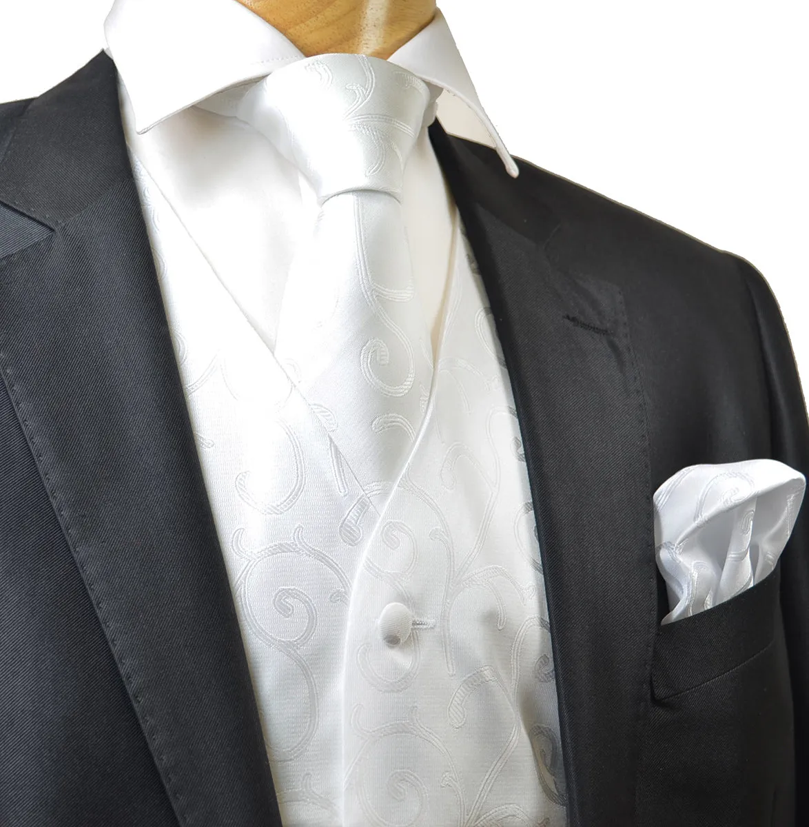 Formal White Tuxedo Vest Set