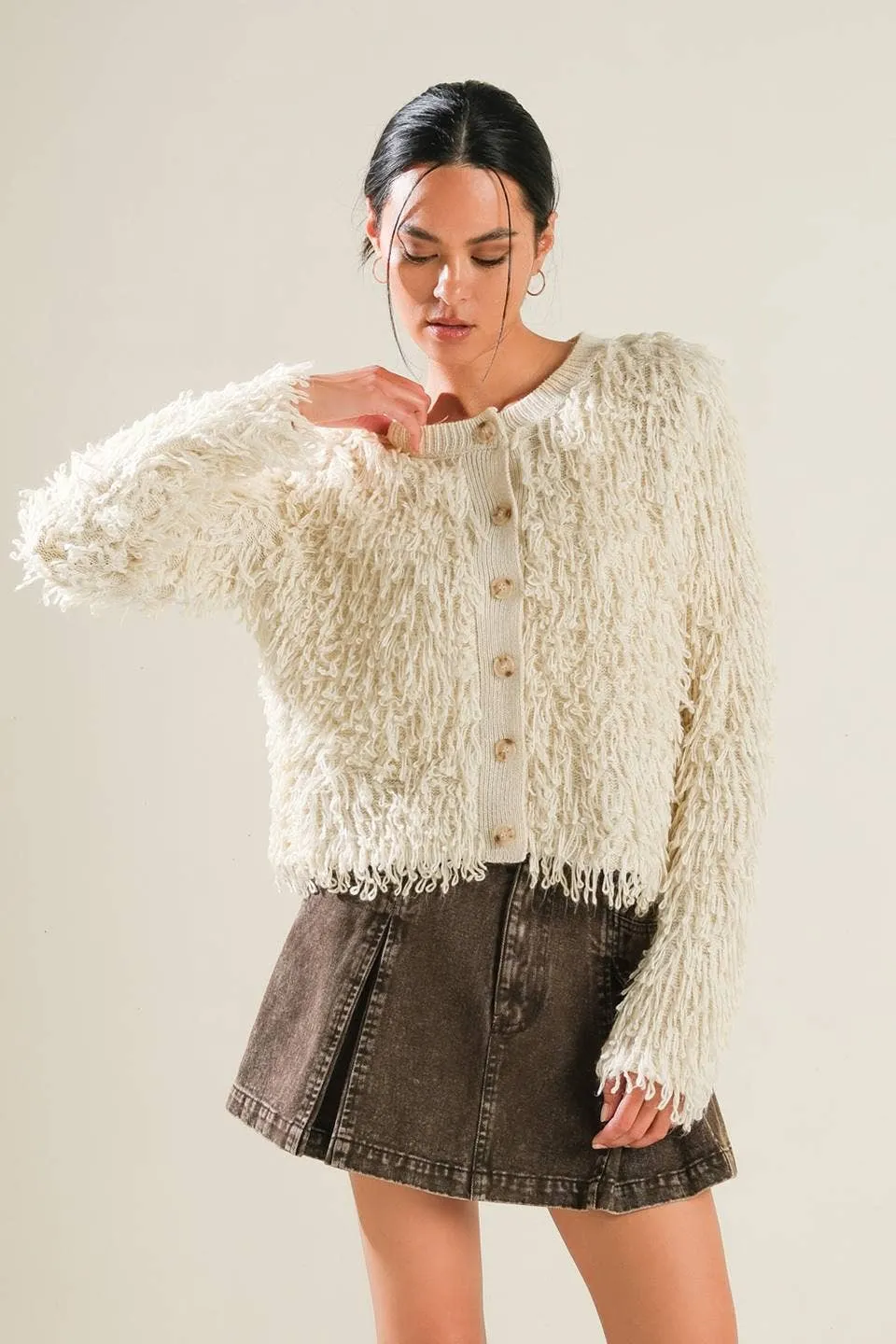 Fringe Knit Cardigan