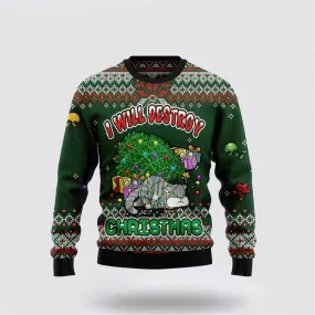 Funny Cat I Will Destroy Christmas Ugly Christmas Sweater For Men And Women, Best Gift For Christmas, Christmas Fashion Winter