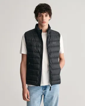 Gant Men Black Solid Stand Collar Sleeveless Puffer Jacket