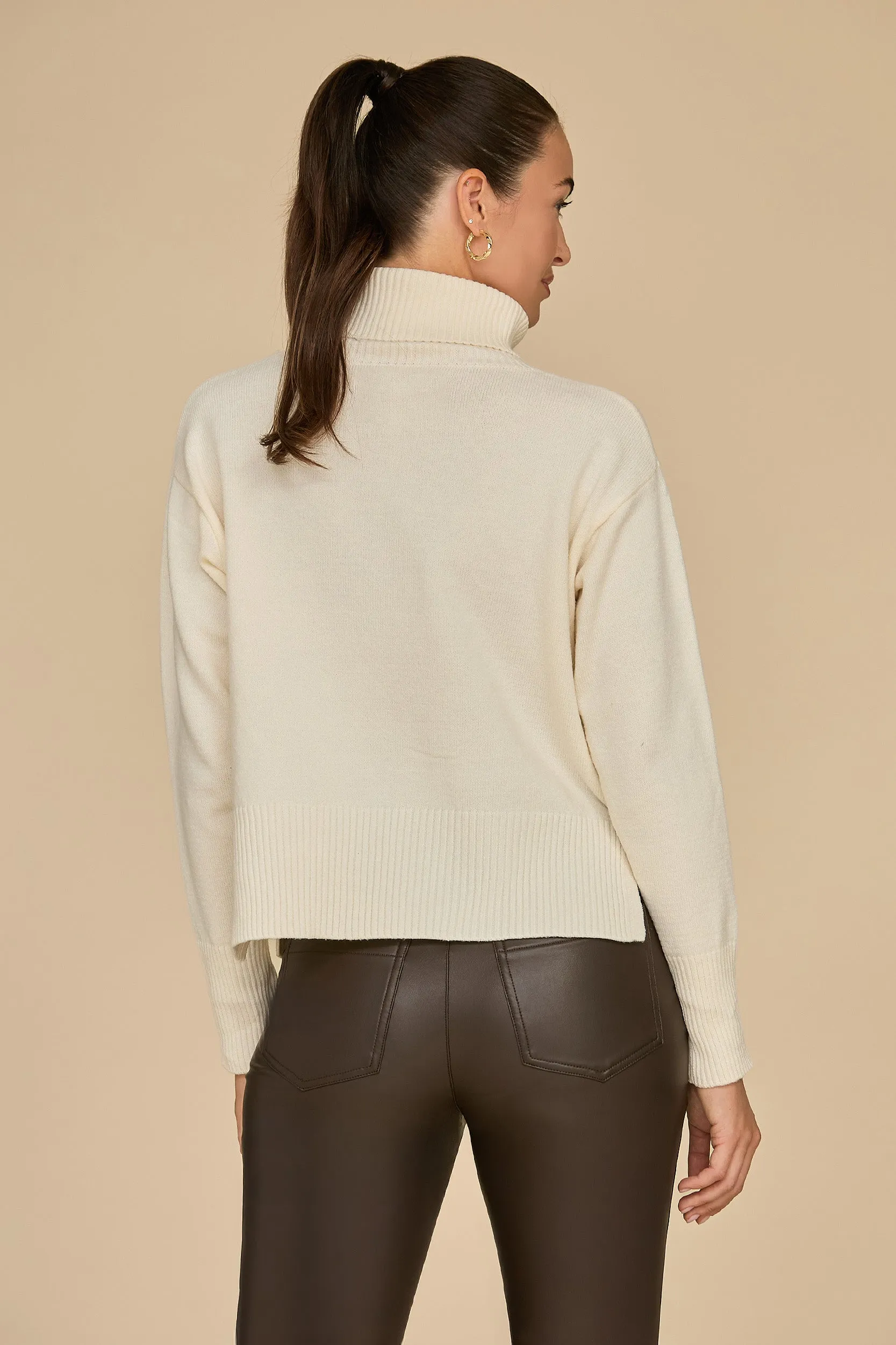 Gia Turtleneck Sweater - Pearl