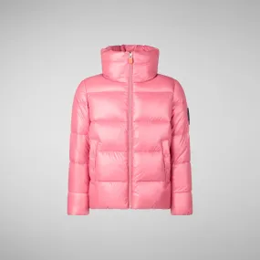 Girls' animal free puffer jacket Jaci in bloom pink