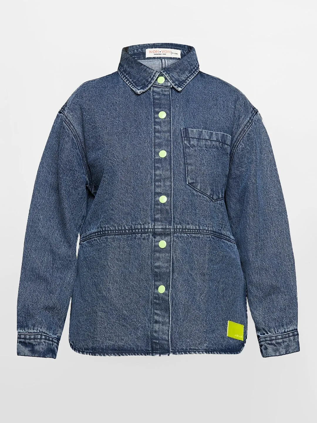 Girls Blue Denim Shacket - Lyush Kids