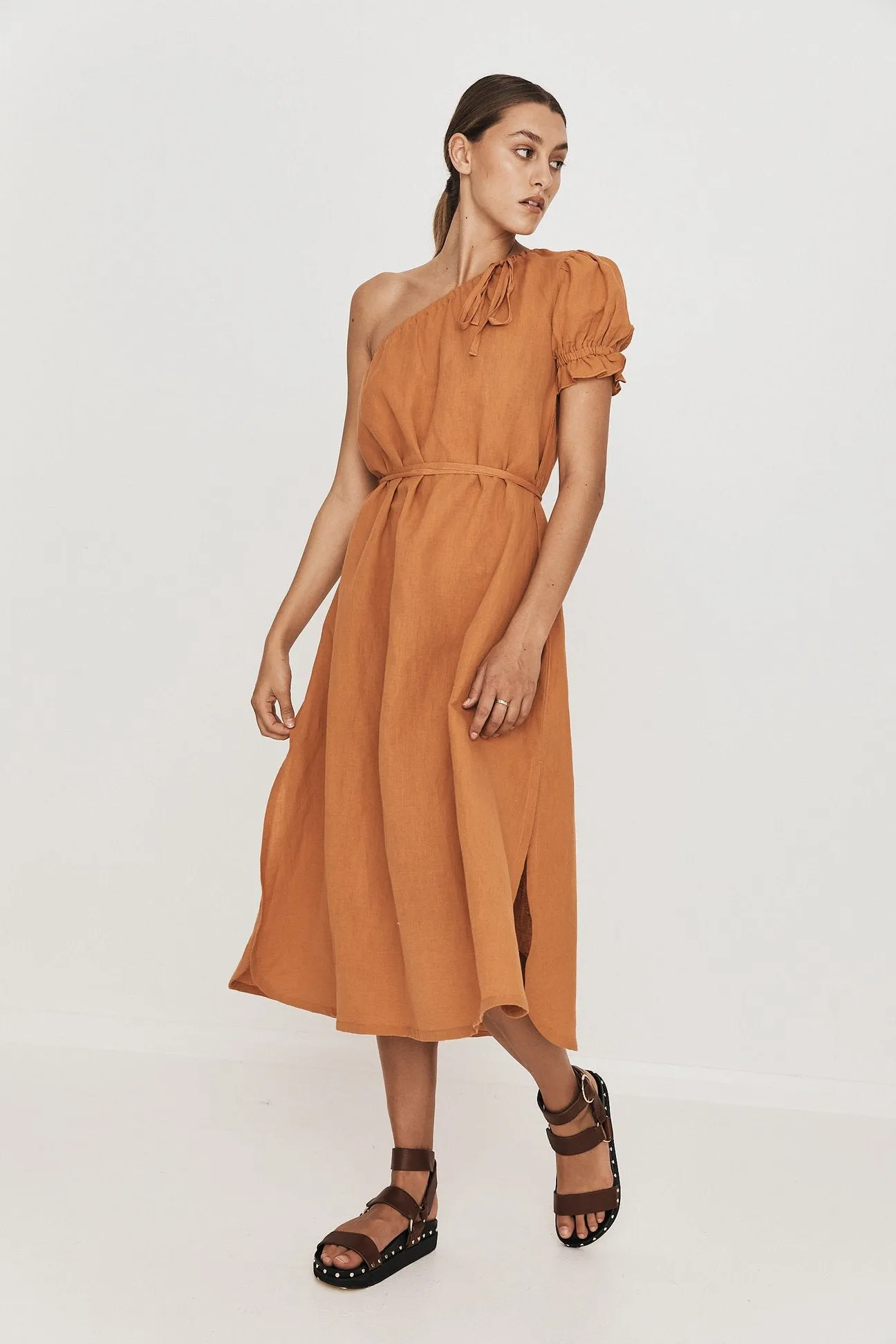 Greca Gown in Burnt Orange