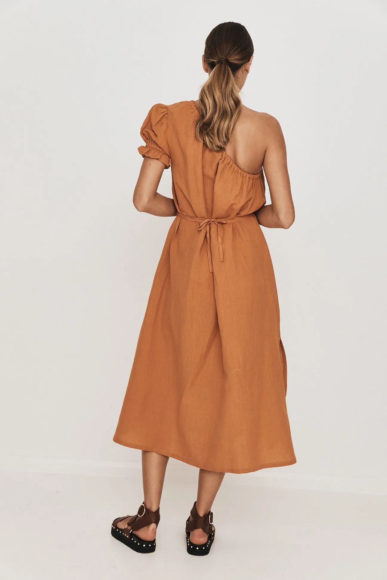 Greca Gown in Burnt Orange