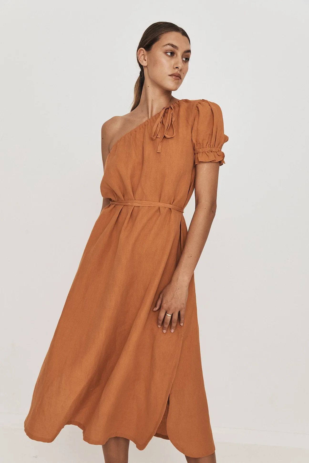 Greca Gown in Burnt Orange