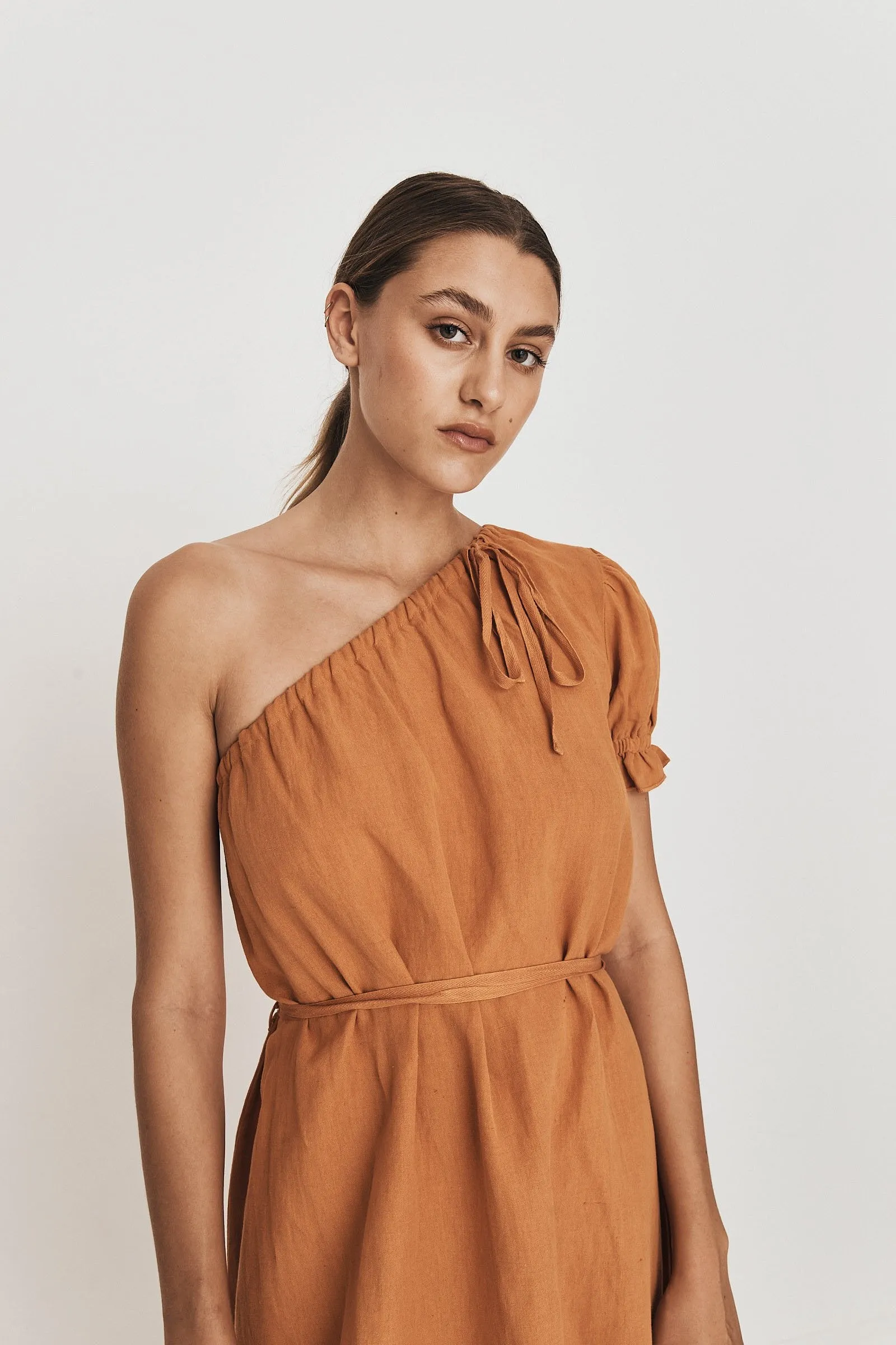 Greca Gown in Burnt Orange