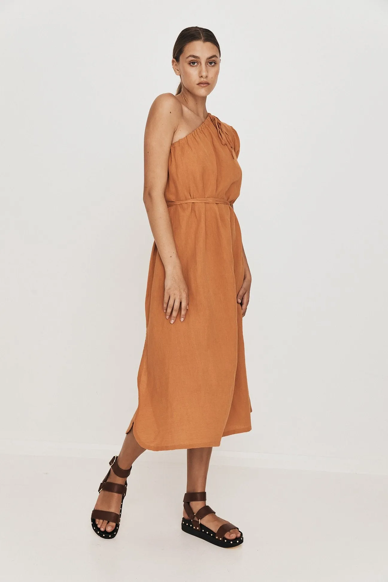 Greca Gown in Burnt Orange