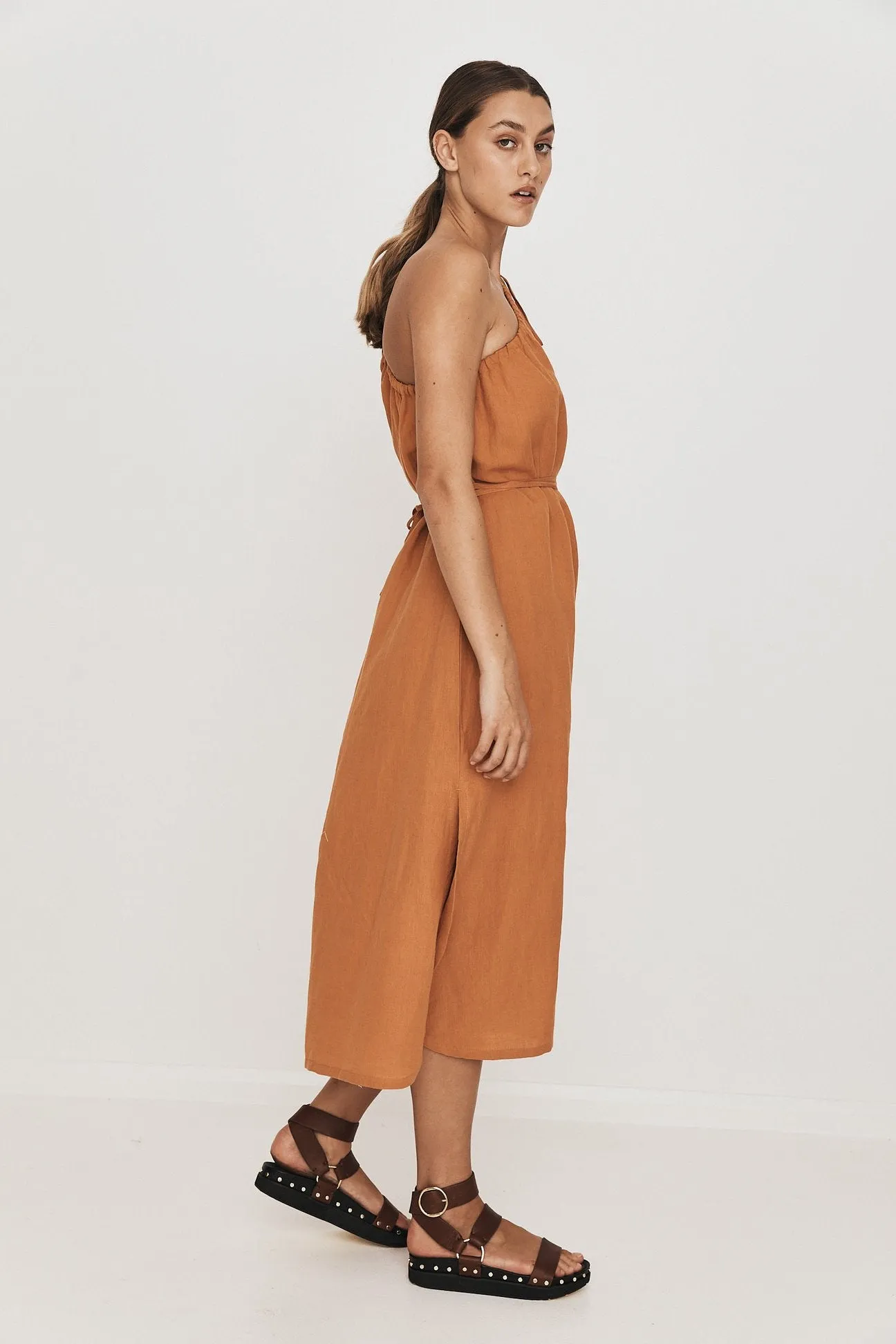 Greca Gown in Burnt Orange