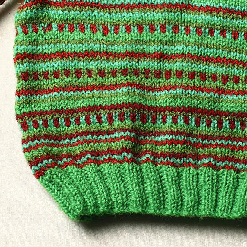 Green - Kumaun Hand Knitted Woolen Sherpa Cap