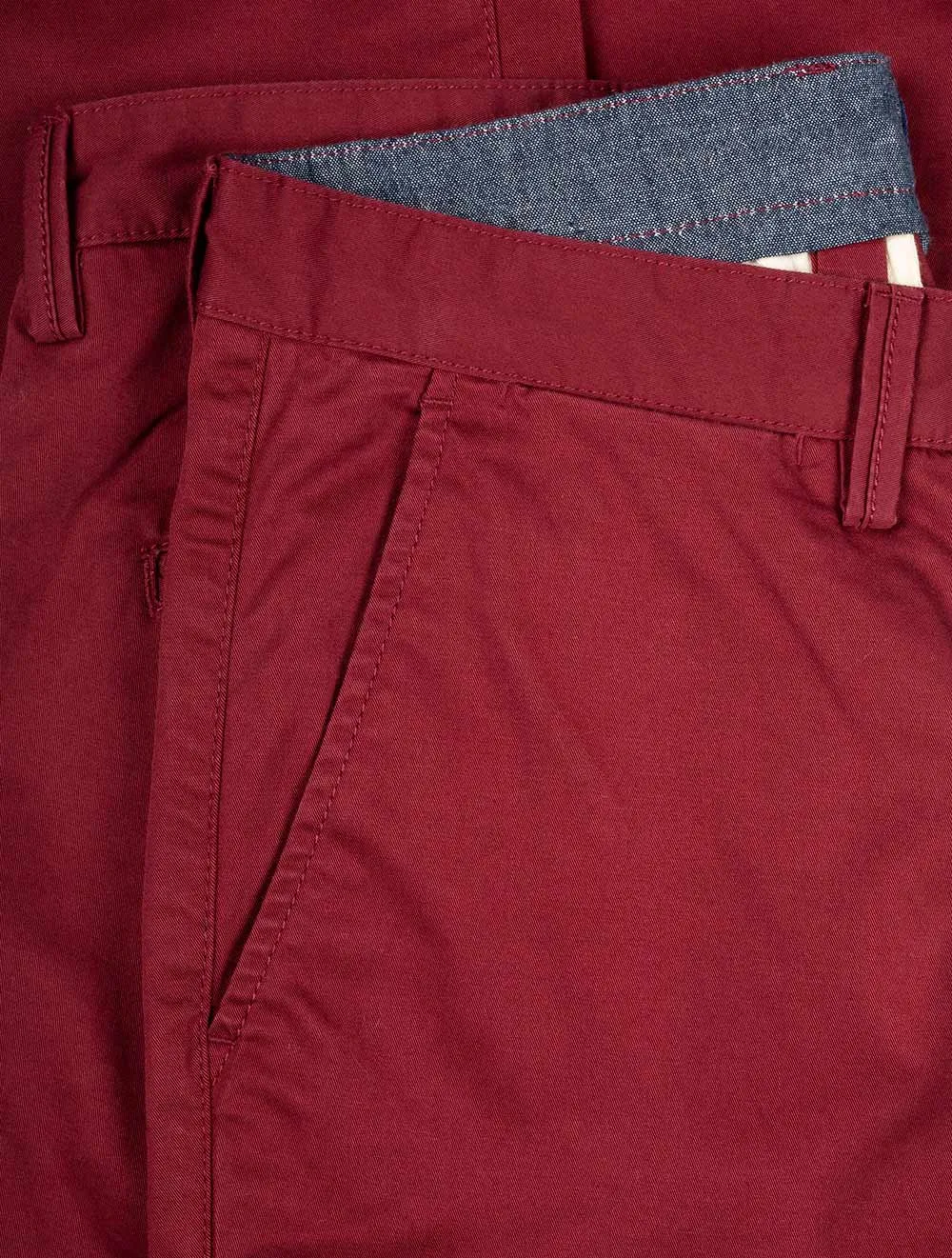 Hallden Twill Chinos-Cabernet Red