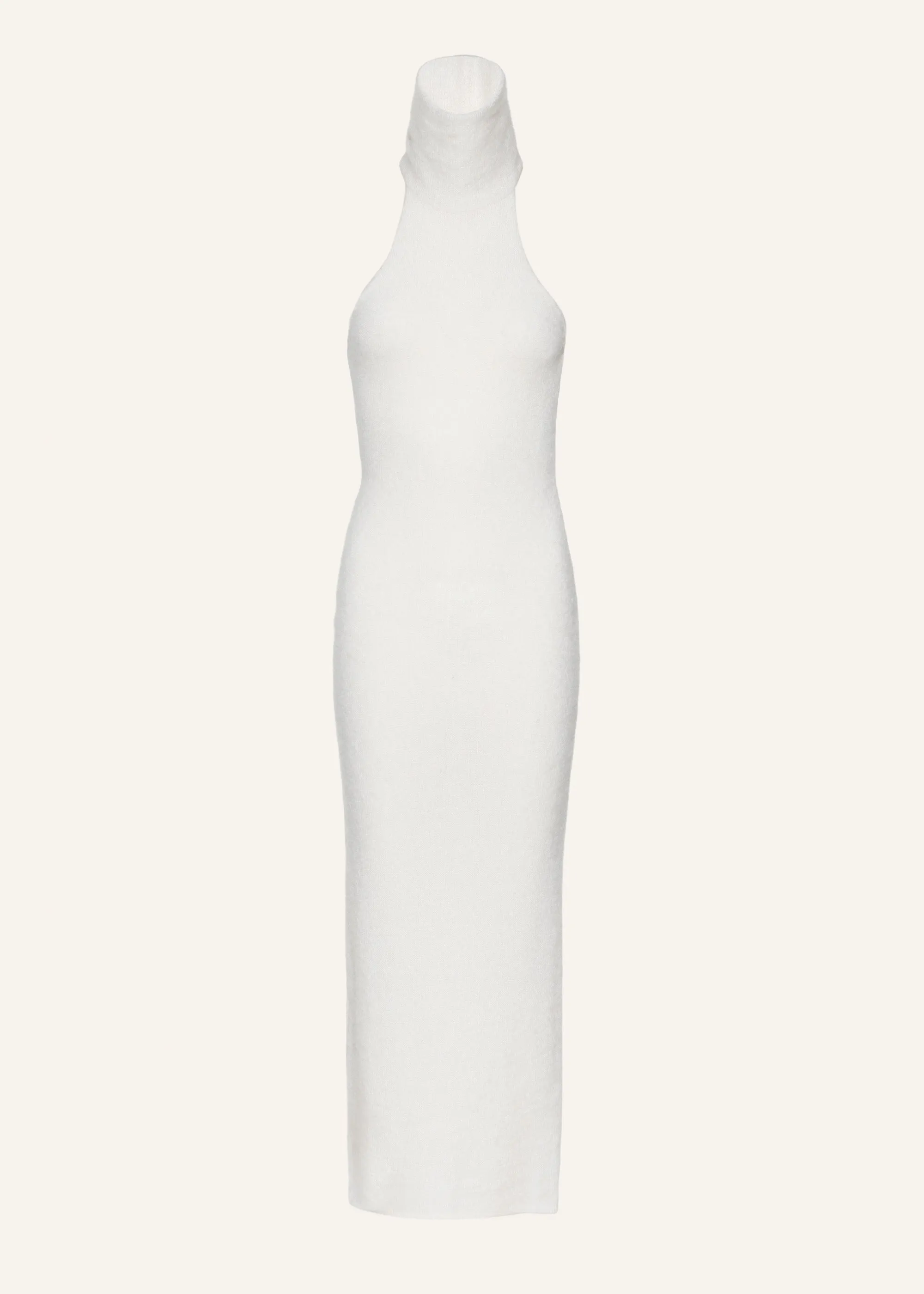 Halter-neck maxi dress in white